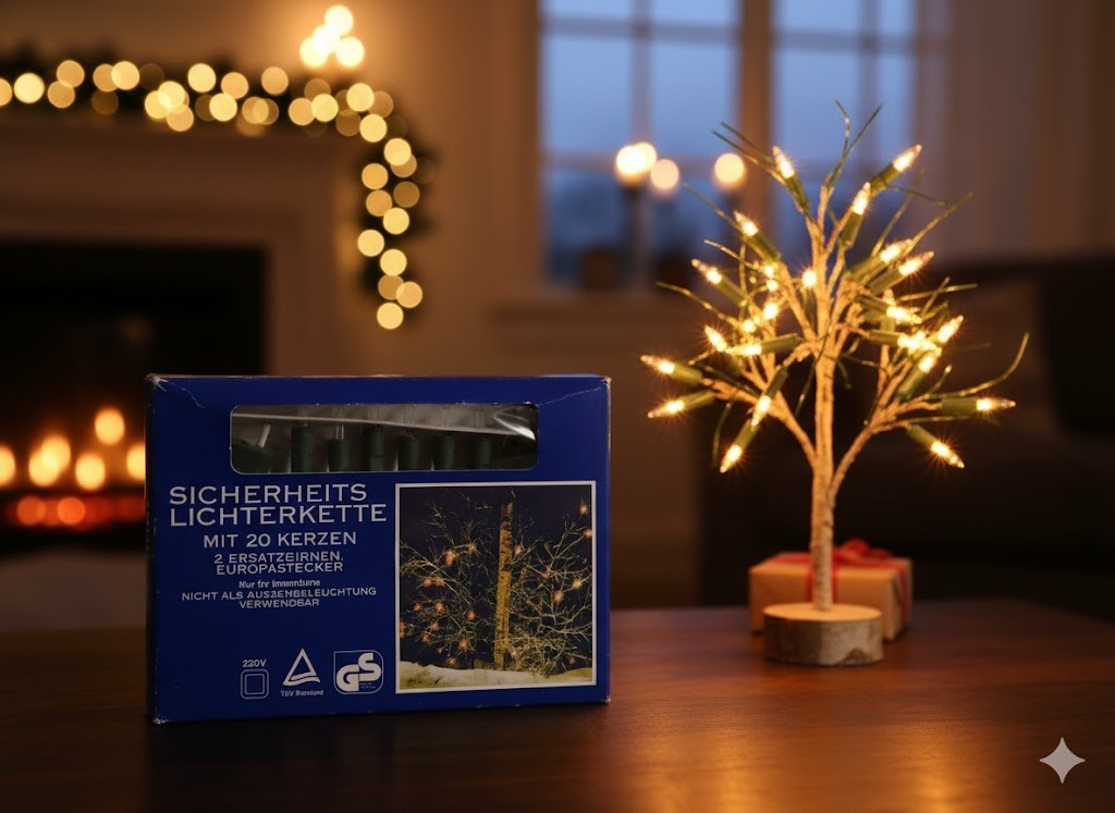 Sicherheits Lichterkette, 20 Kerzen